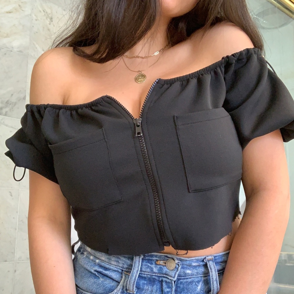 ASOS Black Off-the-Shoulder Top